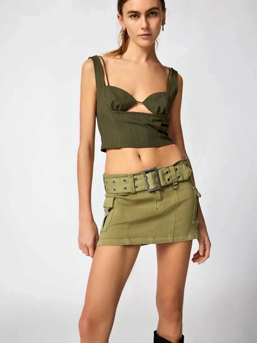 Urban Outfitters Cargo Mini Skirt Green Size XS